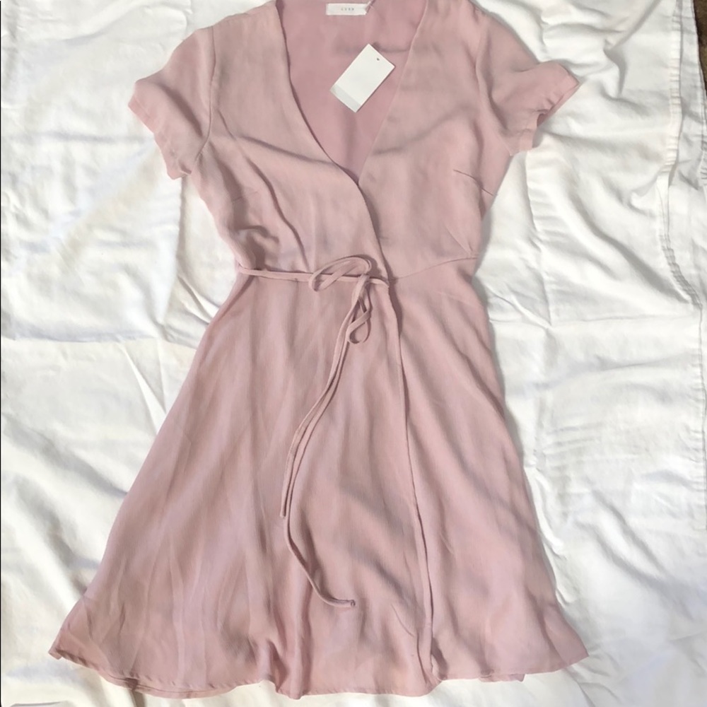 Wrap around blush sun dress